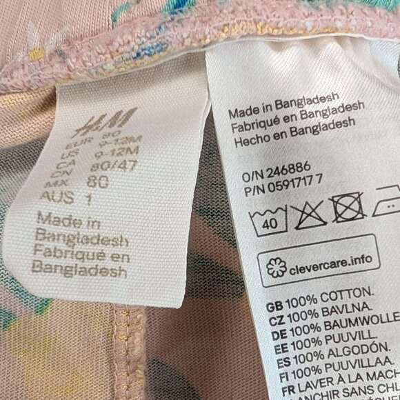 ❤️ 2 for 10 ❤️ H&M Pale Pink Lemon Cotton Harem Pants - Picture 3 of 3